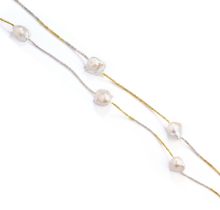 □ A CULTURED PEARL AND DIAMOND NECKLACE