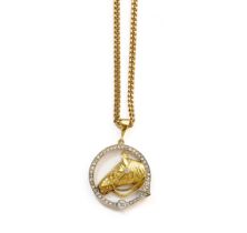 GOLD AND DIAMOND PENDANT, 1910s AND LATER