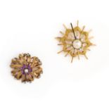 TWO GEM-SET BROOCHES, 1960s