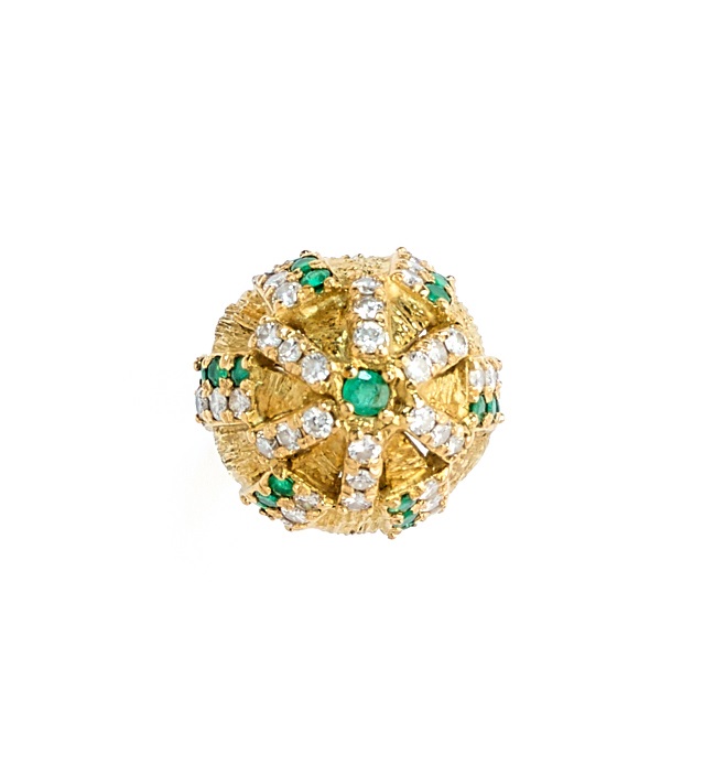 H. STERN: EMERALD AND DIAMOND COCKTAIL RING
