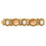 GOLD AND SHELL CAMEO BRACELET, 1820s