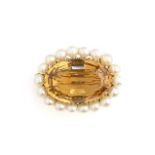 GOLD, CITRINE AND CULTURED PEARL BROOCH, 1967