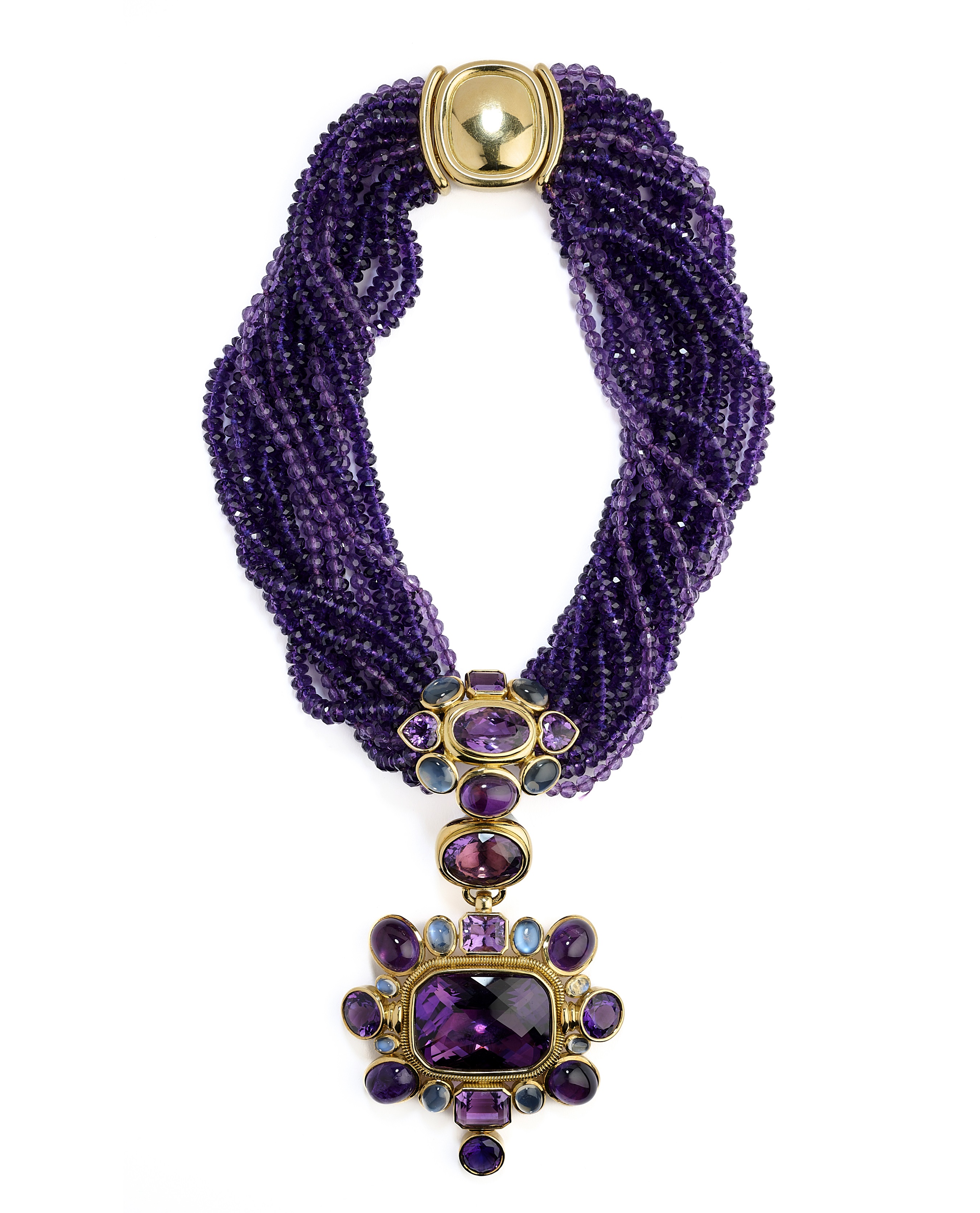 CHARLES GREIG: AMETHYST AND MOONSTONE NECKLACE