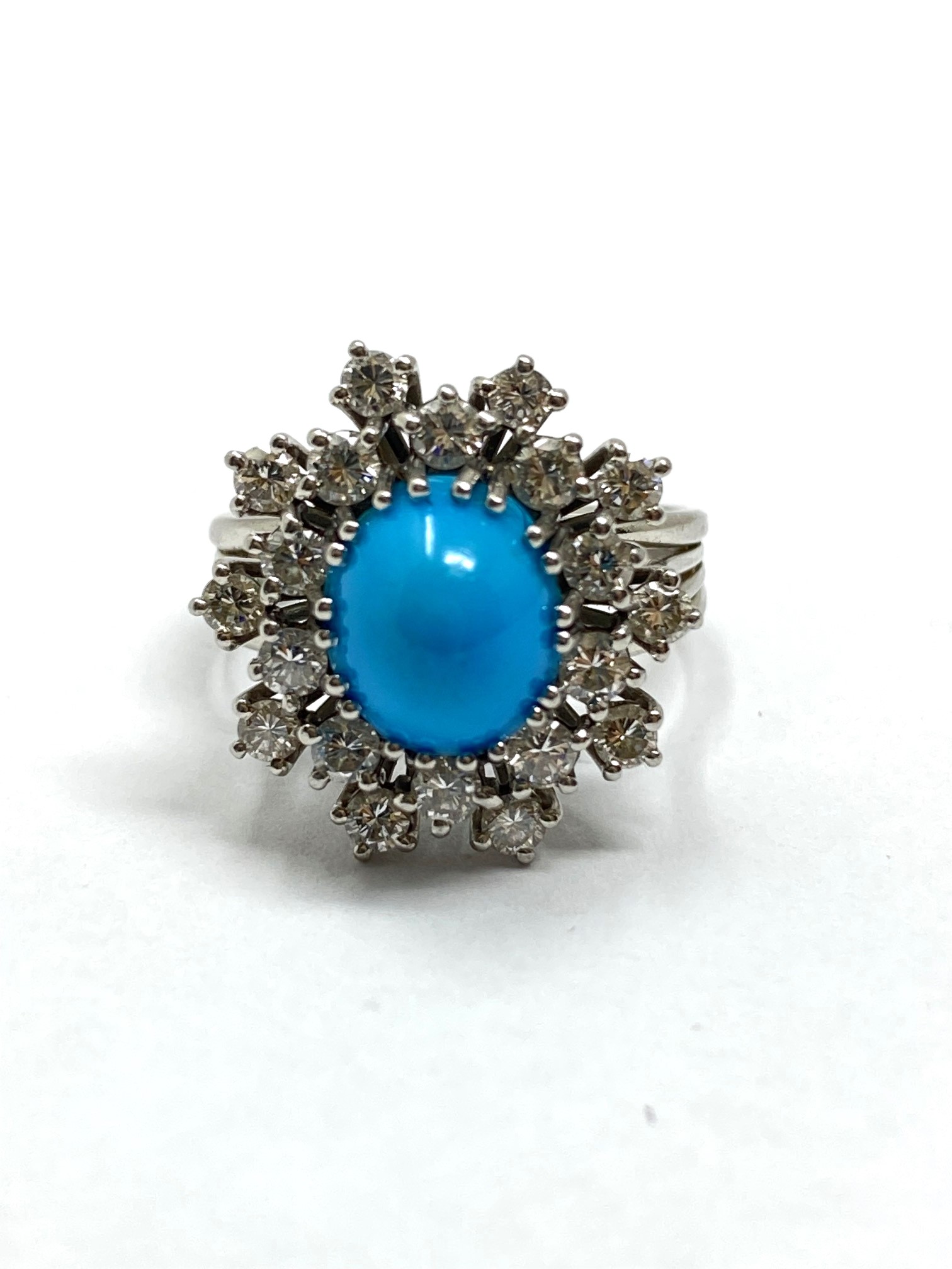 TURQUOISE AND DIAMOND RING, 1960s - Image 6 of 7