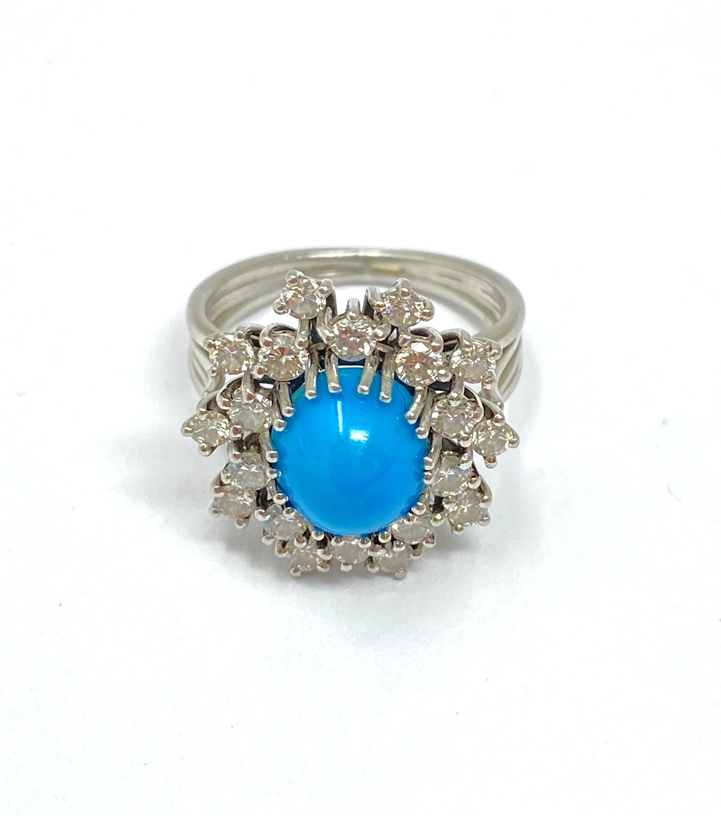 TURQUOISE AND DIAMOND RING, 1960s - Image 2 of 7