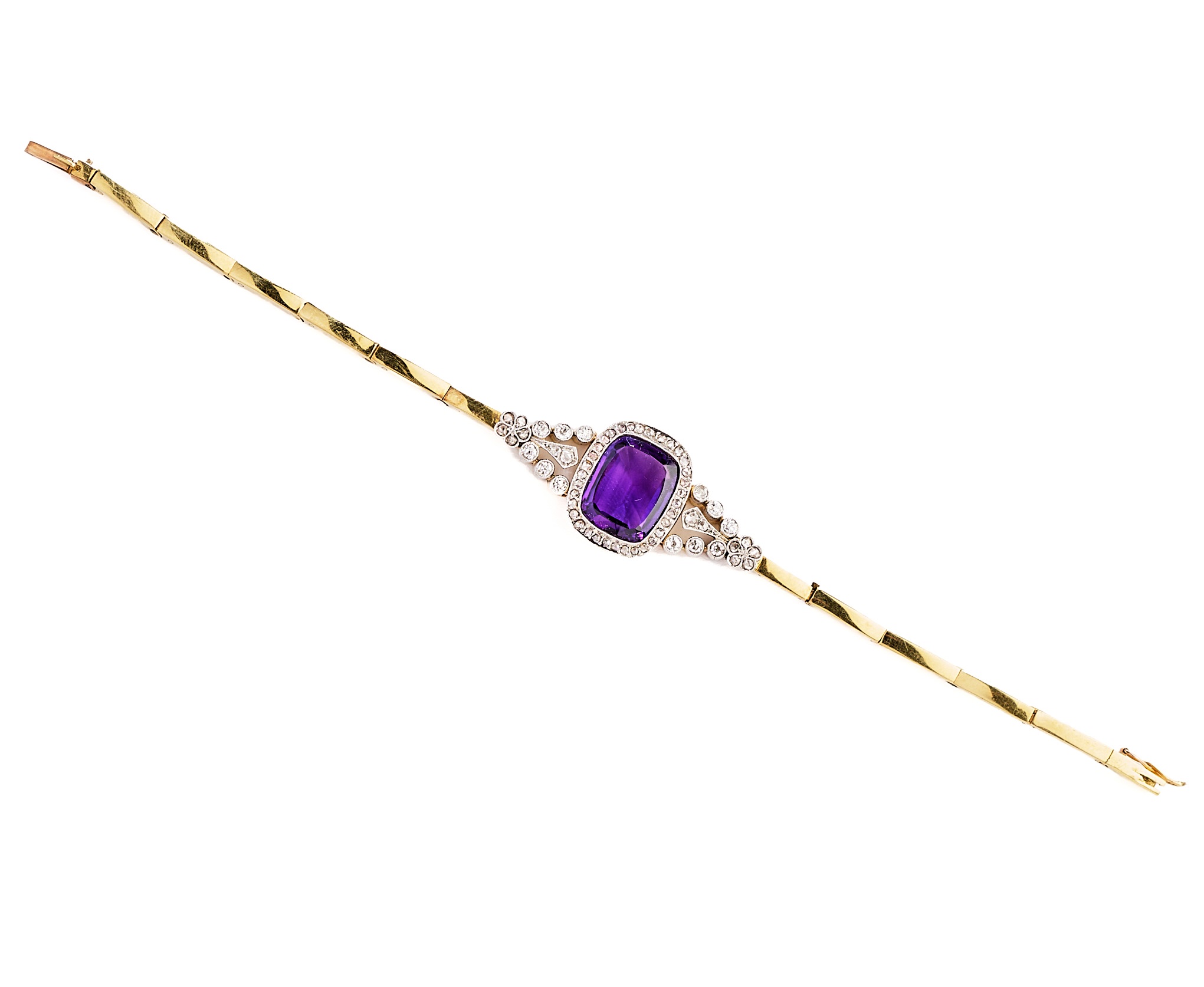 BELLE EPOQUE GOLD, AMETHYST AND DIAMOND BRACELET, 1910s