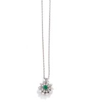 EMERALD AND DIAMOND PENDANT