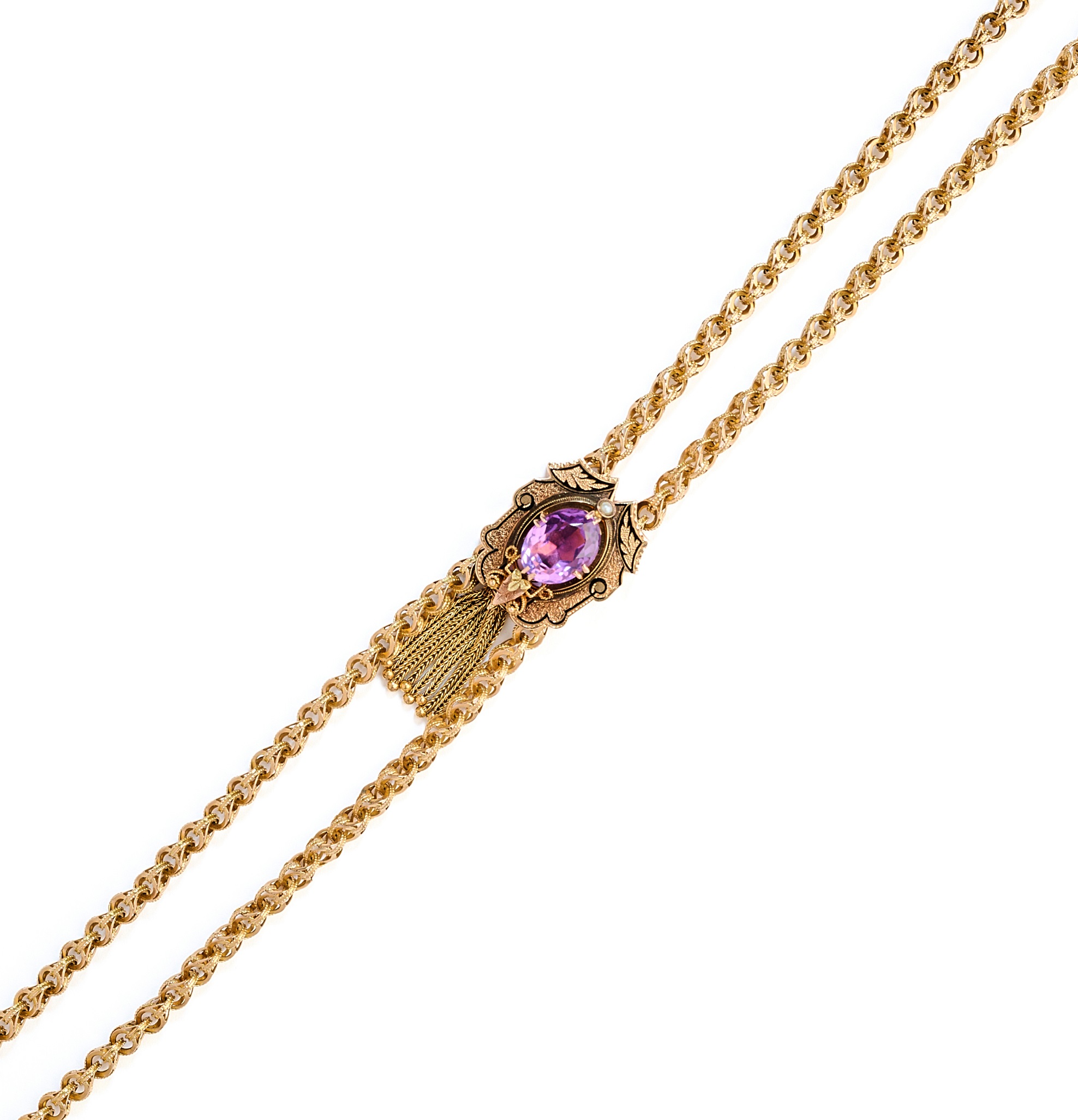 GOLD AND AMETHYST LADYS ALBERTINA, 1880s