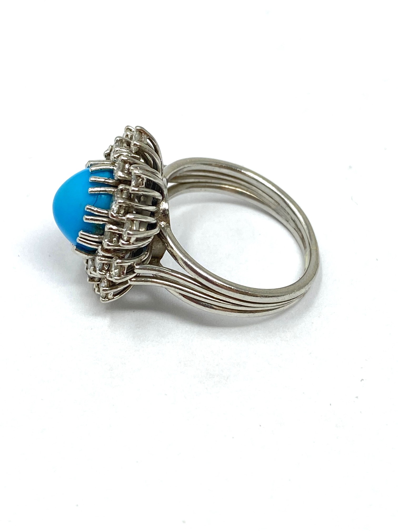 TURQUOISE AND DIAMOND RING, 1960s - Image 3 of 7