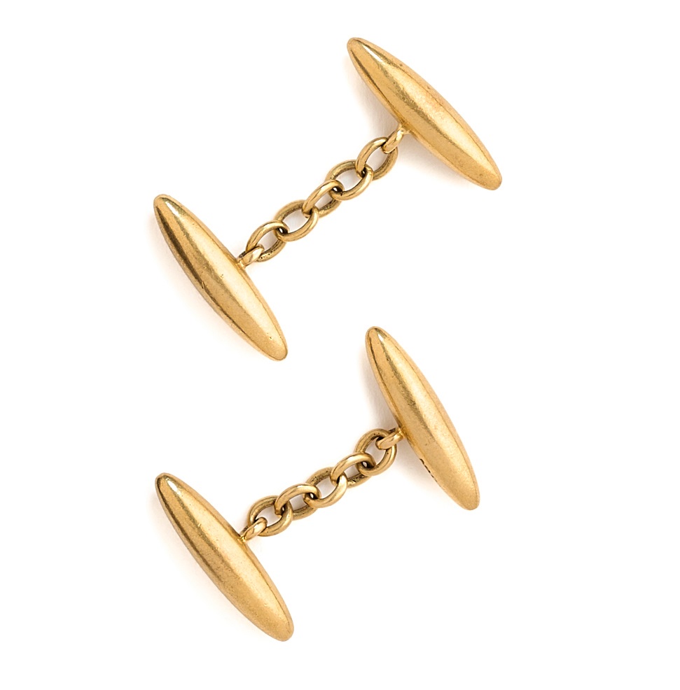 A PAIR OF GOLD CUFFLINKS, 1900