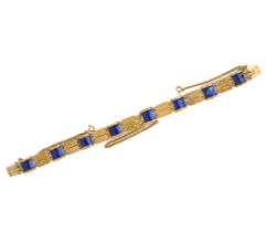 GOLD AND ENAMEL BRACELET, 1890s