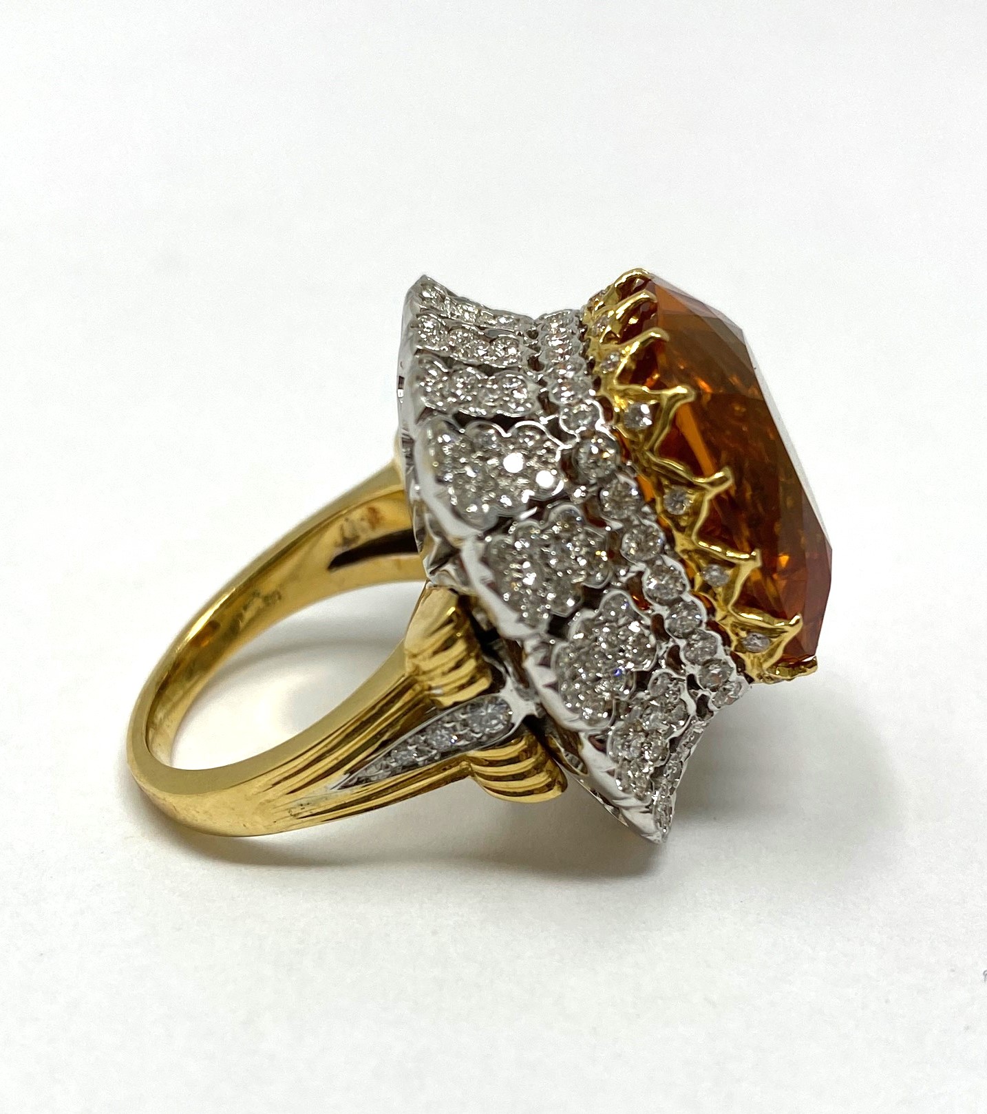 CITRINE AND DIAMOND COCKTAIL RING - Bild 5 aus 8