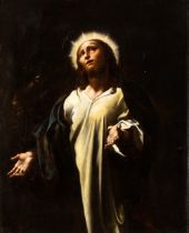Artista emiliano, XVII secolo Christ on the Mount of Olives Oil on canvas Canvas cm. 95x75. Framed
