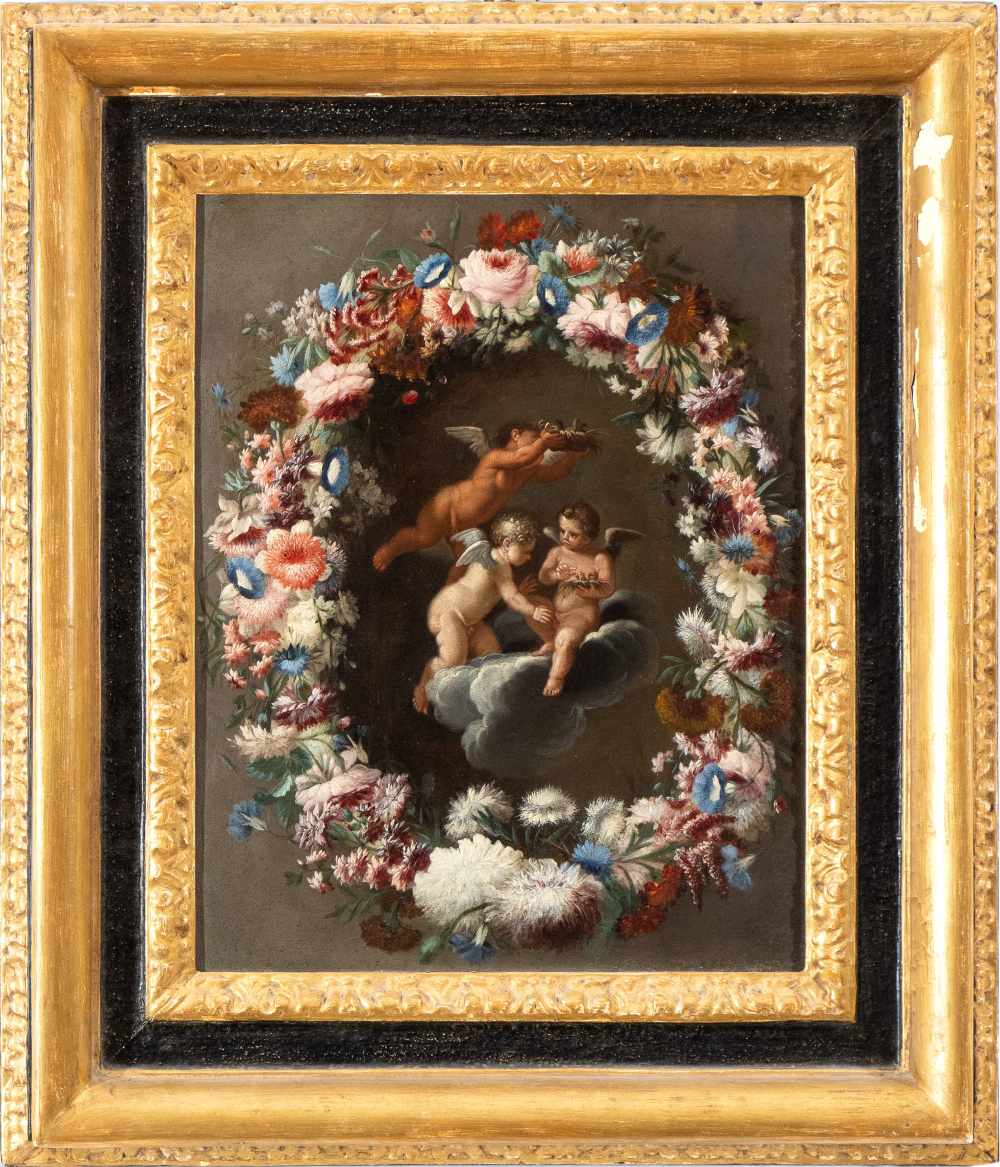 Filippo Lauri (attribuito a) - Mario Nuzzi Mario de' Fiori (attribuito a) Flower garland with - Image 2 of 6