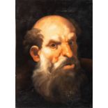 Pier Francesco Guala (attribuito a) Head of an old man with beard Oil on panael Panel cm. 42x29,5