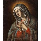 Artista emiliano, XVIII secolo Praying Virgin Oil on canvas Canvas cm. 71x59. Framed