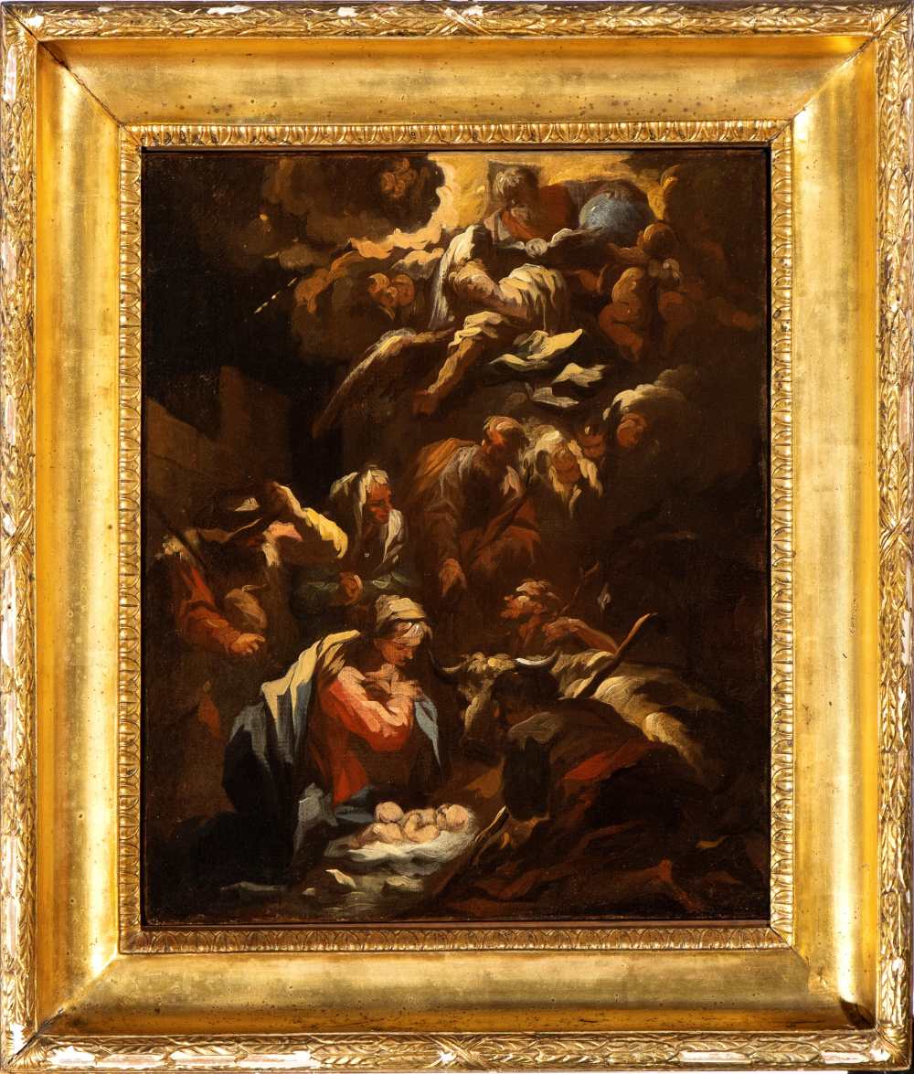 Artista fiorentino, prima metà XVIII secolo Adoration of the Shepherds Oil on canvas Canvas cm. - Image 2 of 3