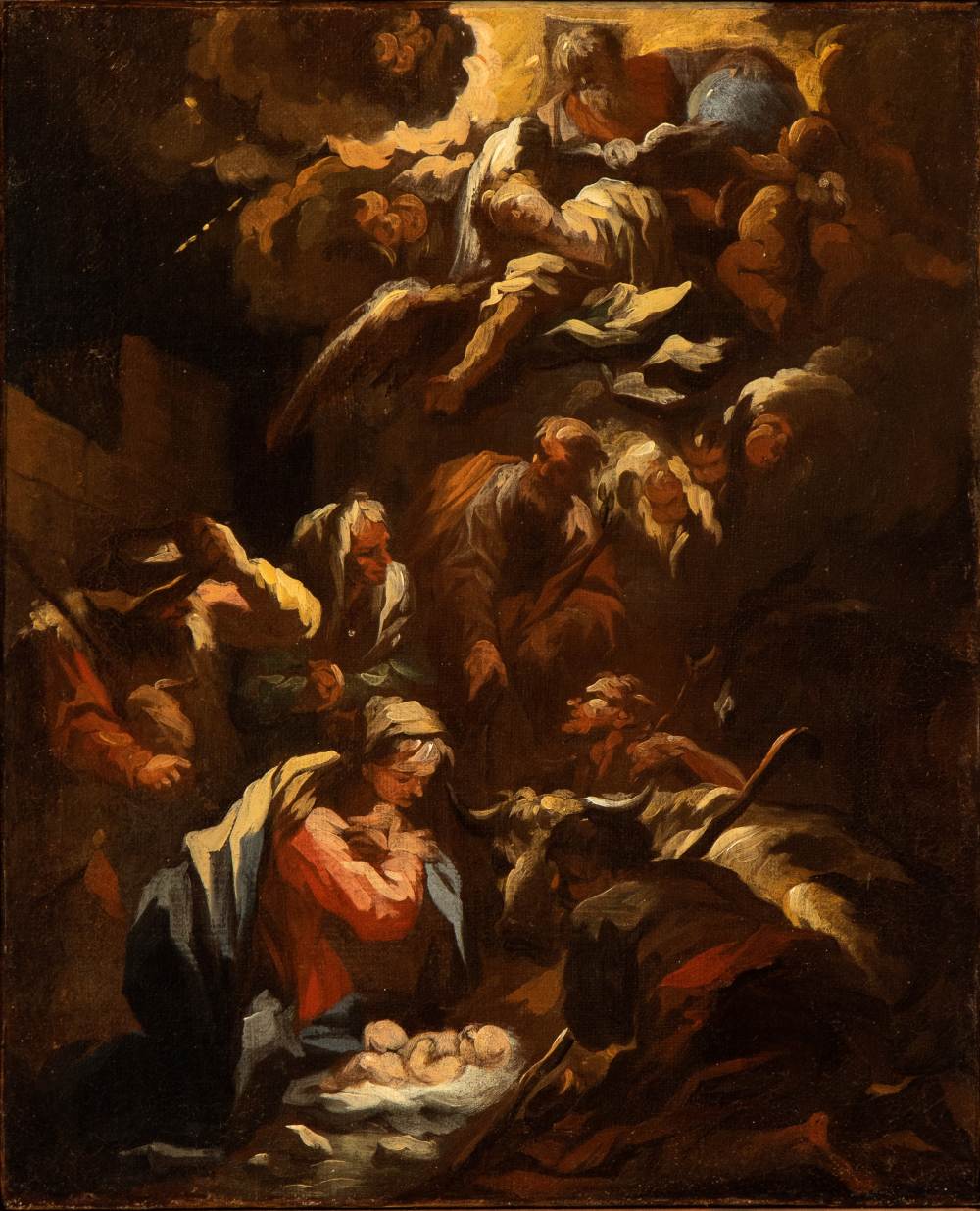 Artista fiorentino, prima metà XVIII secolo Adoration of the Shepherds Oil on canvas Canvas cm.