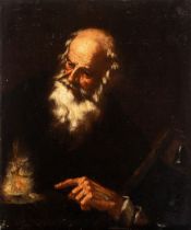 Artista napoletano, prima metà XVII secolo Saint Anthony the Abbot Oil on canvas canvas cm. 75,5x64