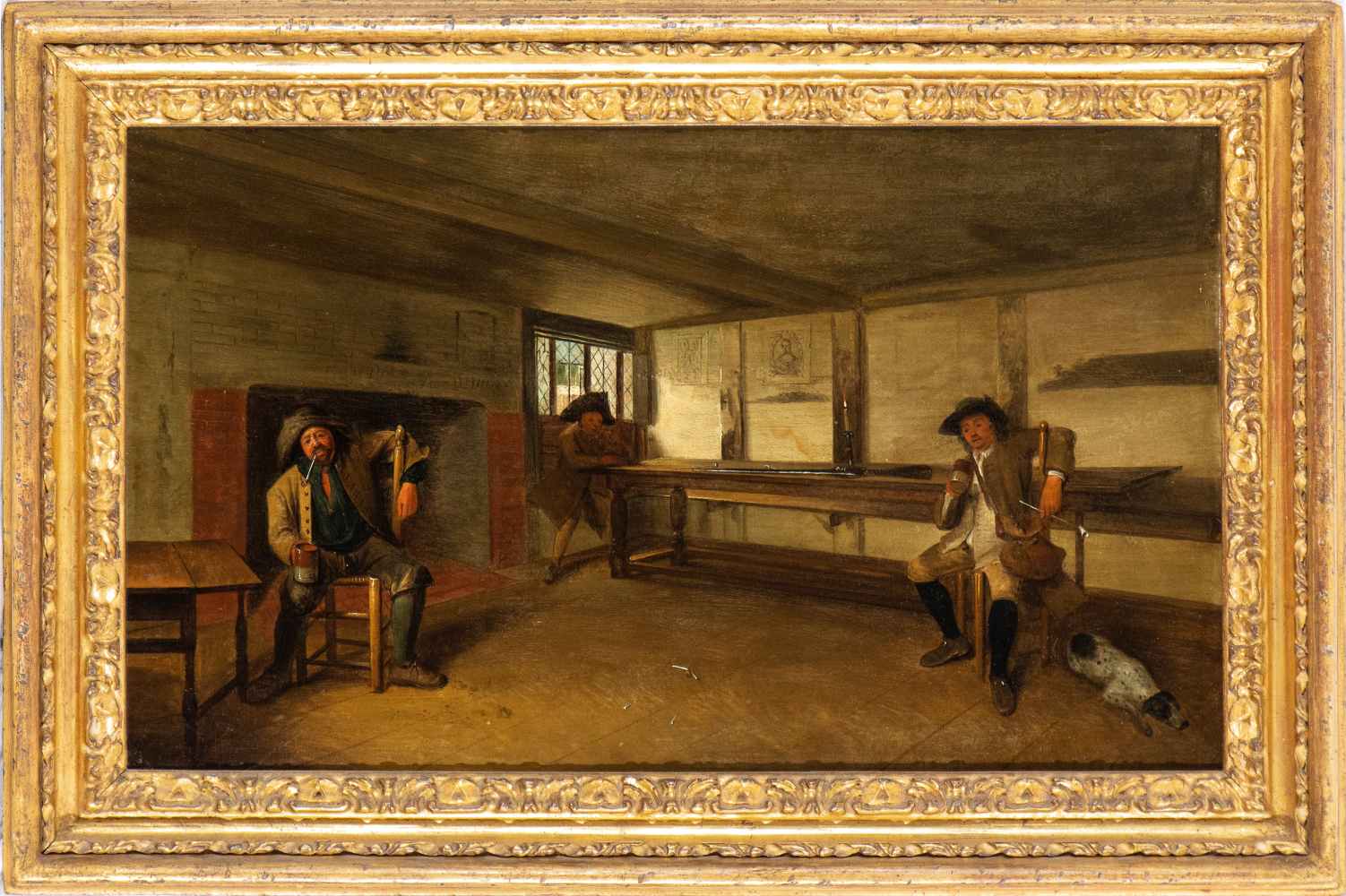 Artista olandese, XIX secolo Interior of tavern with resting hunters Oil on panel Panel cm. 22, - Image 2 of 3