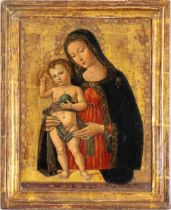 Piermatteo d'Amelia (neimodi_di) Virgin with Child Tempera on shaped panel Panel cm. 30x24 The