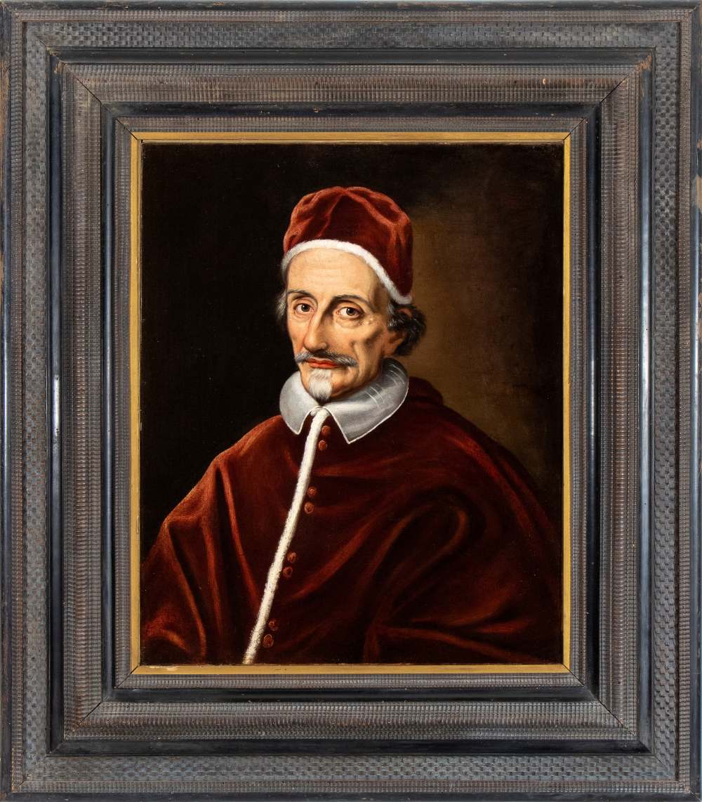 Artista attivo a Roma, ultimo quarto XVII secolo Portrait of Pope Innocent XI Oil on canvas Canvas - Image 2 of 3