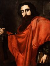 Pietro Novelli Il Monrealese (bottega di) Saint Paul Oil on canvas Canvas cm. 101x76. Framed