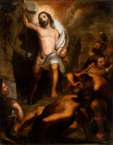 Artista fiammingo, XVII secolo The Resurrection of Christ Oil on canvas Canvas cm. 124x97 The