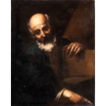 Gregorio Preti (attribuito a) Bearded man with book (Philosopher?) Oil on canvas Canvas cm. 82,5x64