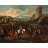 Christian Reder Monsù Leandro (attribuito a) Landscape with royal procession Oil on canvas Canvas