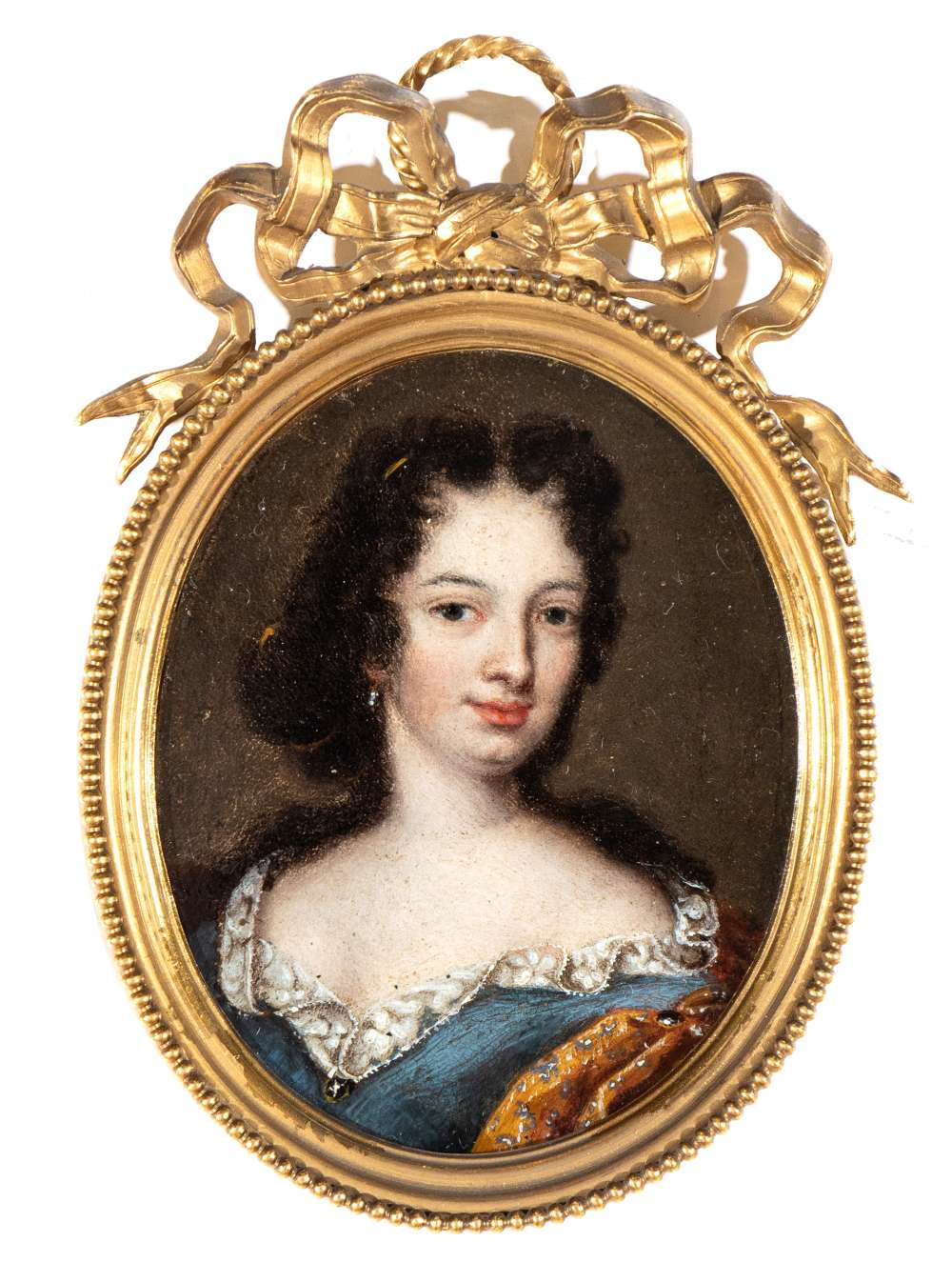 Artista italiano, XVIII secolo Portrait of a Lady. Miniature Oil on copper Copper cm. 8,3x7. Framed - Image 2 of 3