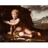 Scuola emiliana, XVII secolo Saint John the Baptist Oil on canvas Canvas cm. 62x78. Framed