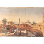 Artista italiano, XIX secolo View of Jerusalem with the mosque of Omar Tempera on paper Paper cm.