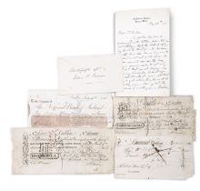 A COLLECTION OF SEVEN IRISH 19TH CENTURY BANK NOTES; together with Martineau [Mary Ellen] ALS
