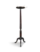 AN IRISH 19TH CENTURY HAT AND COAT STAND, with brass hooks. 178cm high ***Please note