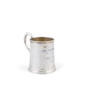 A 19TH CENTURY CANADIAN SILVER TANKARD with presentation inscription 'Color Sergt William Gill,