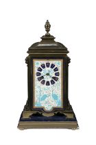 A FRENCH ORMOLU AND ENAMMELLED PORCELAIN MANTLE CLOCK, 19TH CENTURY in the 'Japonisme' taste,