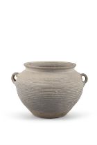 A POTTERY JAR WITH STRING DECORATION 戰國 弦紋黑陶罐 China, Warring States period. H. 11.5 cm