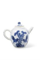 A SMALL BLUE AND WHITE TEAPOT WITH FLOWERS DESIGN 清康熙 青花花卉紋小茶壺 China, Kangxi period H: 8.