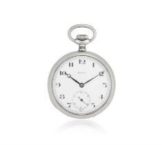 A POCKET WATCH, BY ZENITH, the circular open face white dial with Arabic numerals,