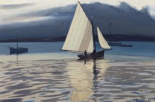 Cecil Maguire RHA RUA (1930 - 2020) Regatta Morning Oil on board, 40 x 60cm (15¾ x