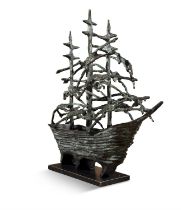 John Behan RHA (B.1938) Famine Ship Bronze 50 x 15 x 52cm high (19¾ x 6 x 20½")