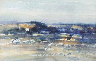 Colin Middleton RUA RHA MBE (1910 - 1983) Landscape Watercolour, 14 x 21cm (5½ x 8") Signed