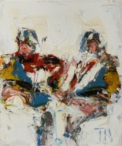 John Brian Vallely (b.1941) Two Musicians Oil on canvas, 36 x 30cm (14 x 11¾") Signed