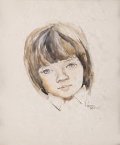 Muriel Brandt RHA (1909-1981) Portrait of a Young Boy Watercolour, 38 x 31cm (15 x 12¼") Signed