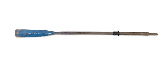 A PAINTED TIMBER BOAT OAR, 210cm long