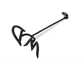 A WROUGHT IRON BRANDING IRON with the lettering 'WD'. 38cm long; 20 x 10cm (WD Lettering)