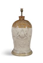 A VICTORIAN GLAZED EARTHENWARE FLAGON, with cast decoration and inscribed 'O'Connor Brothers,