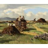 MAURICE C. WILKS ARHA RUA (1910 - 1984) Bringing in Turf, Connemara Oil on canvas,