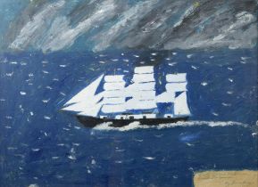 JAMES DIXON (1887–1970) Cutty Sark Oil on paper laid on board, 54.5 x 76cm (21½ x 30") Signed